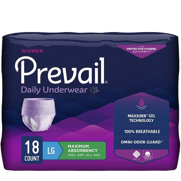 Prevail For Women Daily Underwear Prevail for Women Daily Absorbent Underwear, Large, Heavy Absorbency, 18PK PWC-513/1 - main